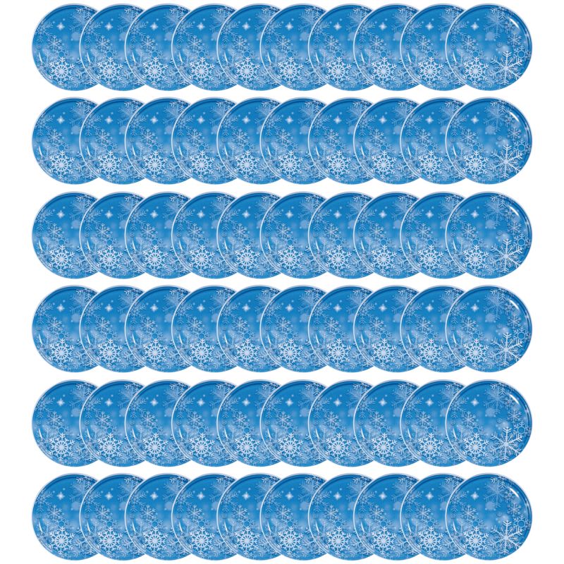 Pokrywki MODO24 wzór niebieska ze śnieżynką dekielki zakrętki nakrętki wieczka wieka 82mm 60 szt