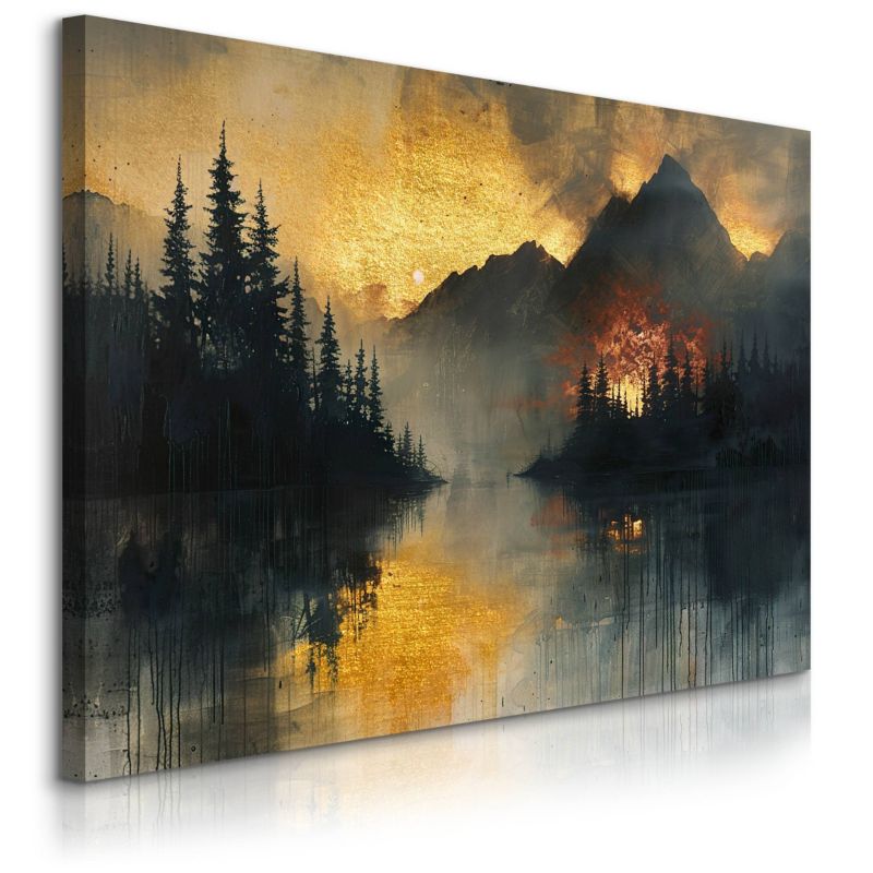 Obraz Muralo Zachód Słońca Krajobraz Góry Abstrakcja 120x80 cm 1 szt.