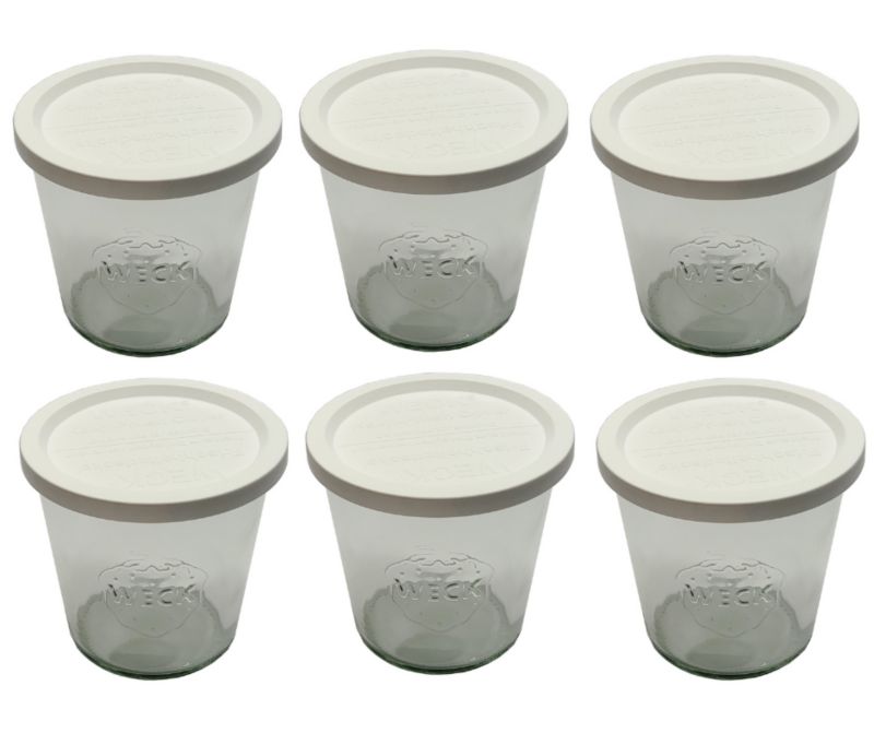 Słoiki MODO24 Weck 580 ml fi 100 mold plastikowe wieka 6 kpl.