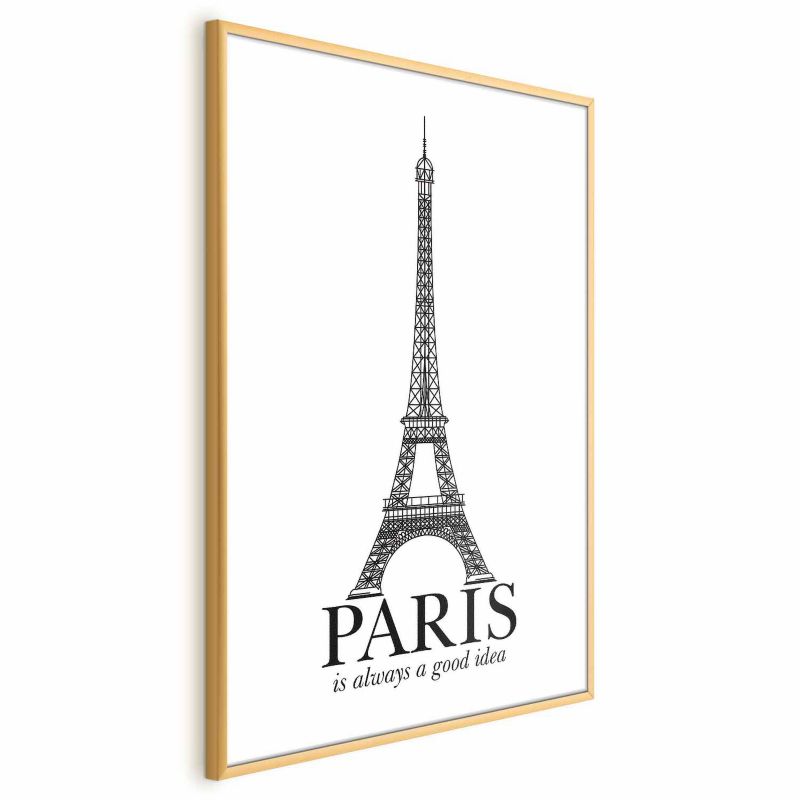 Plakat Artgeist Paris 21x30 cm z ramą złotą 1 szt
