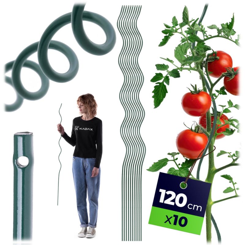 Palik KADAX spiralny tyczka ze stali powlekanej 120 cm x 6 mm 10 szt.