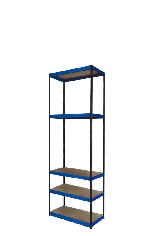 Regał metalowy MODO24 magazynowy stojak grafitowo-niebieski helios 196x35x35cm 5 półek po 175 kg 1 szt.