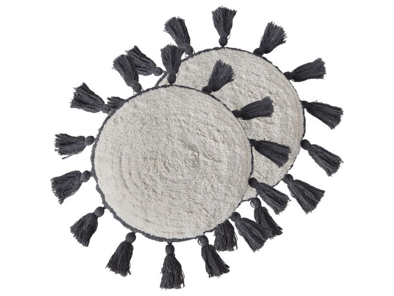 Zestaw 2 poduszek Jednolity Thistle Bawełna 40 x 40 cm Złamana biel 1 par.