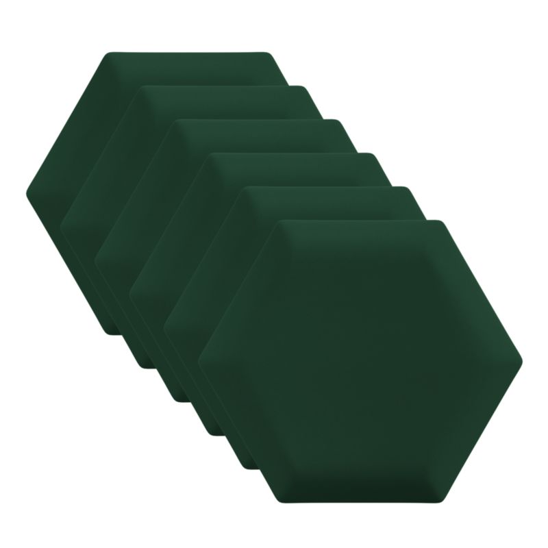 Panel ścienny tapicerowany Marbet Design SOFTLINE HEX 15 cm RIVIERA38 ciemnozielony 6 szt.