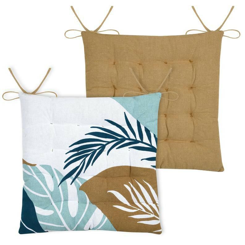 Poduszka na krzesło ALOHA STOF dekoracyjna 38x38 cm liście camel dwustronna 1 szt.