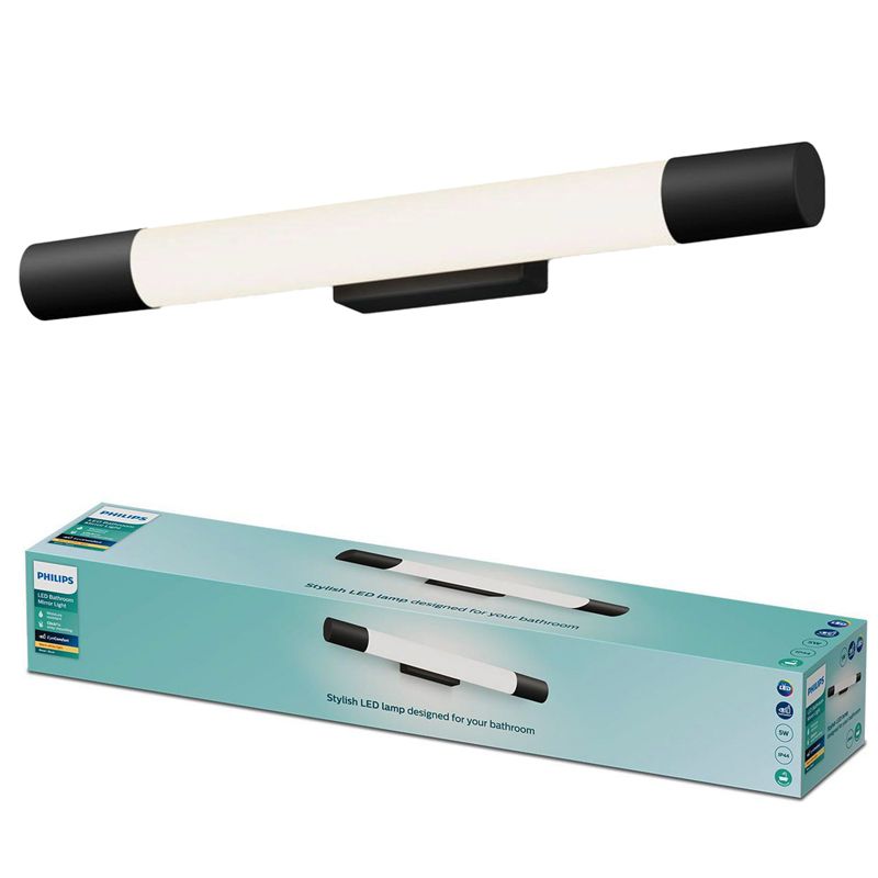 Lampa nad Lustro Philips LED 5W 730lm 2700K 44cm IP44 Czarna 1 szt.