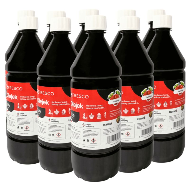 Paliwo olej do lamp, pochodni, świec i zniczy TRUSKAWKA 1L 10 szt.