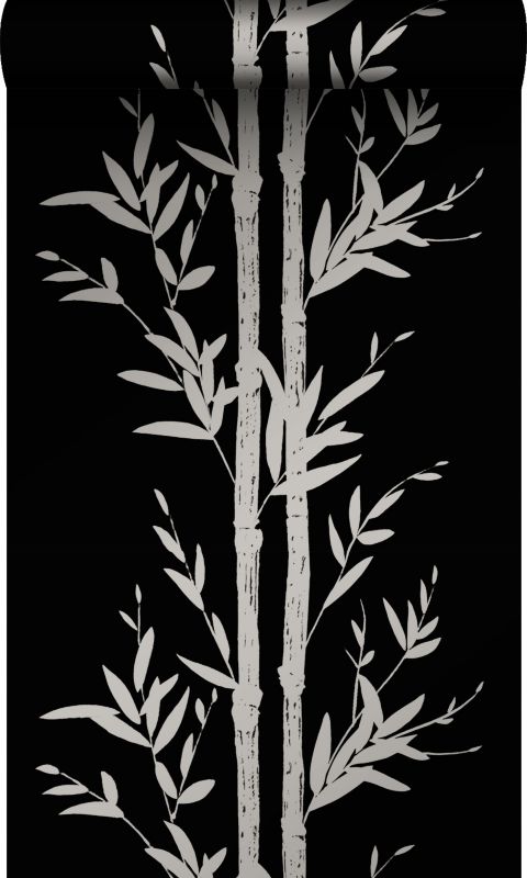 Tapeta Origin Wallcoverings bambus w matowym czarnym kolorzeIszarym 53 cm x 10.05 m - 1 rol.