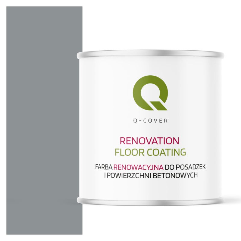 Farba Renowacyjna do Posadzek i Powierzchni Betonowych Q-Cover Szary RAL7045 Półmat 2.5L