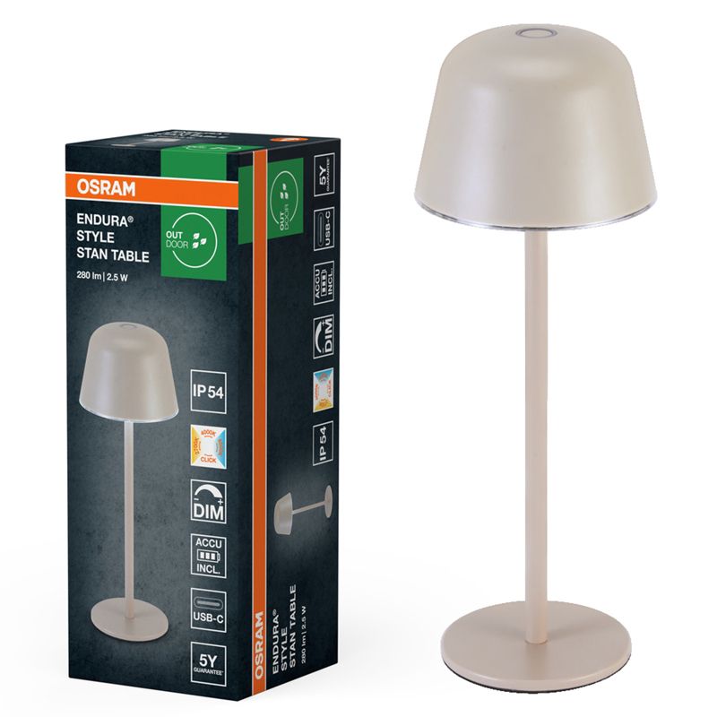 Lampa Ogrodowa Osram Lampka LED 2.5W 200lm CCT Ściemnialna Beżowy IP54 1 szt.