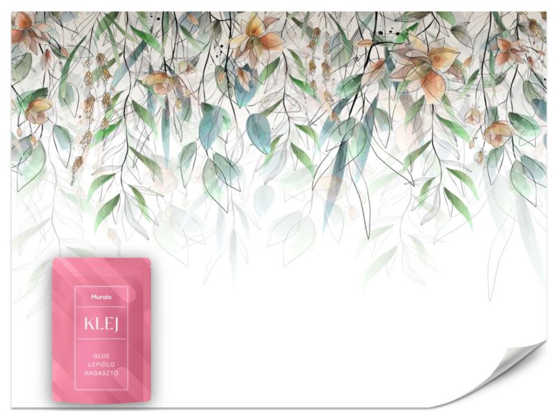 Fototapeta Muralo Akwarelowe Kwiaty Natura 300x210 cm 1szt.