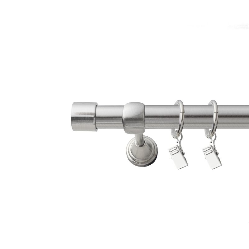 Karnisz pojedynczy metalowy stal Naokienko 550 cm fi 19 zaślepka premium 1 szt.