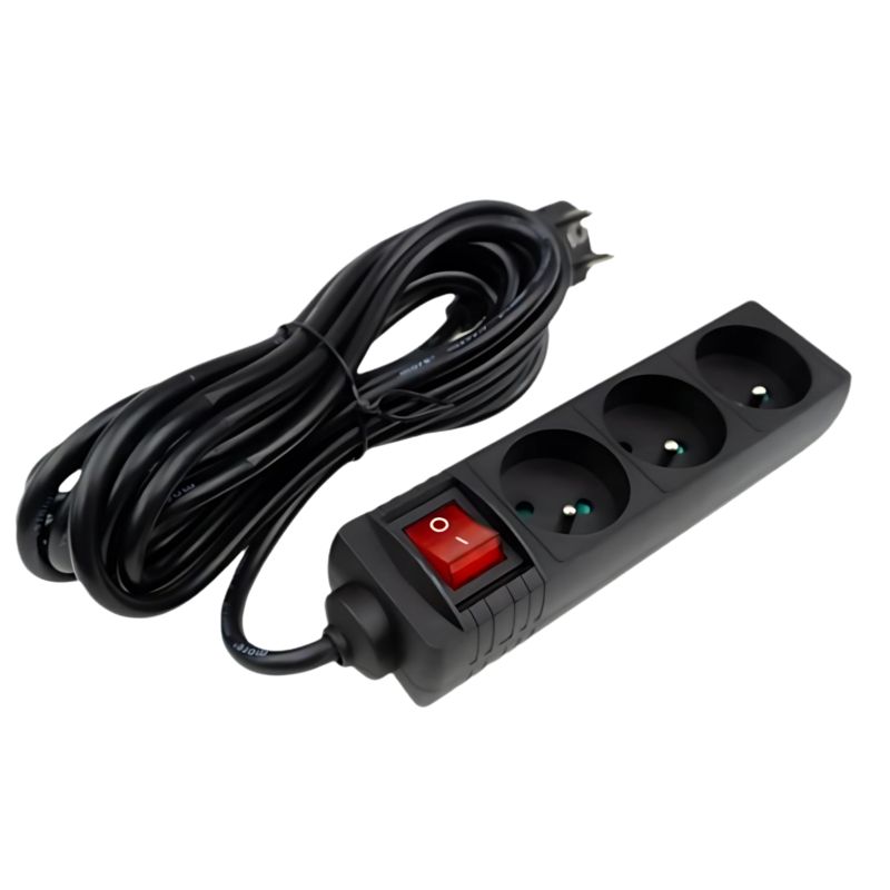 Eco-Light Przedłużacz Z Wyłącznikiem Na 5 Gniazd 3M 3X1 Czarny 1 Szt