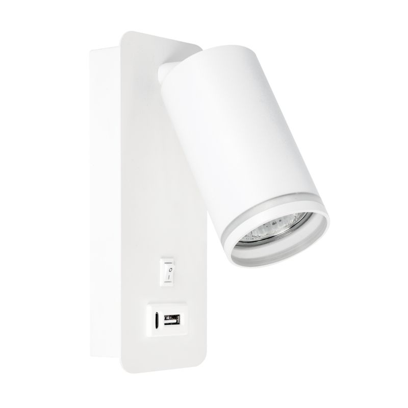 Kinkiet GU10 LED MasterLED Ring IP20 z USB A+C biały matowy ruchomy lampa 1 szt.