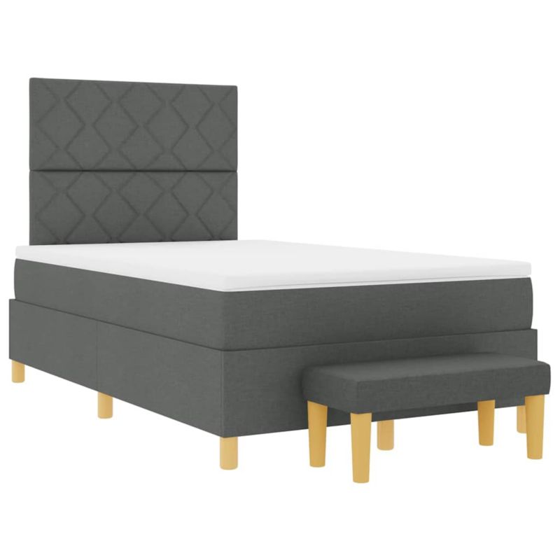 Łóżko sprężynowe z materacem ciemno szary tkanina WaszeMeble 120x190 WM-3344360 1 szt.