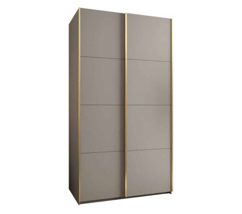 Szafa przesuwna Abiks LUX wysoka szer.140cm kaszmir/kaszmir/złoty 1szt.