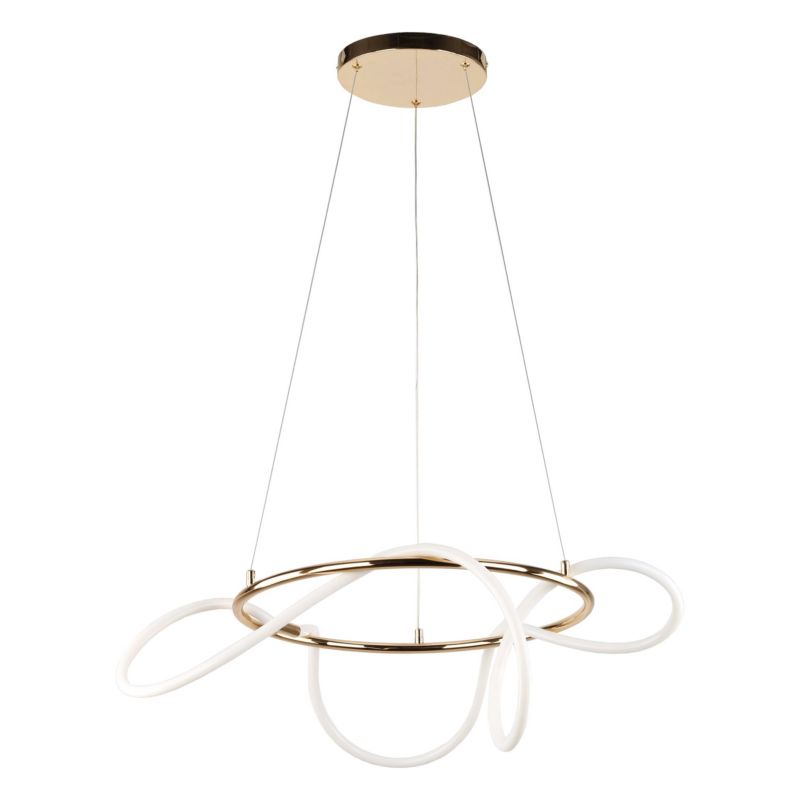 Lampa wisząca TK-Lighting Blaton wąż Led owinięty na okręgu złotym biały - 1szt.