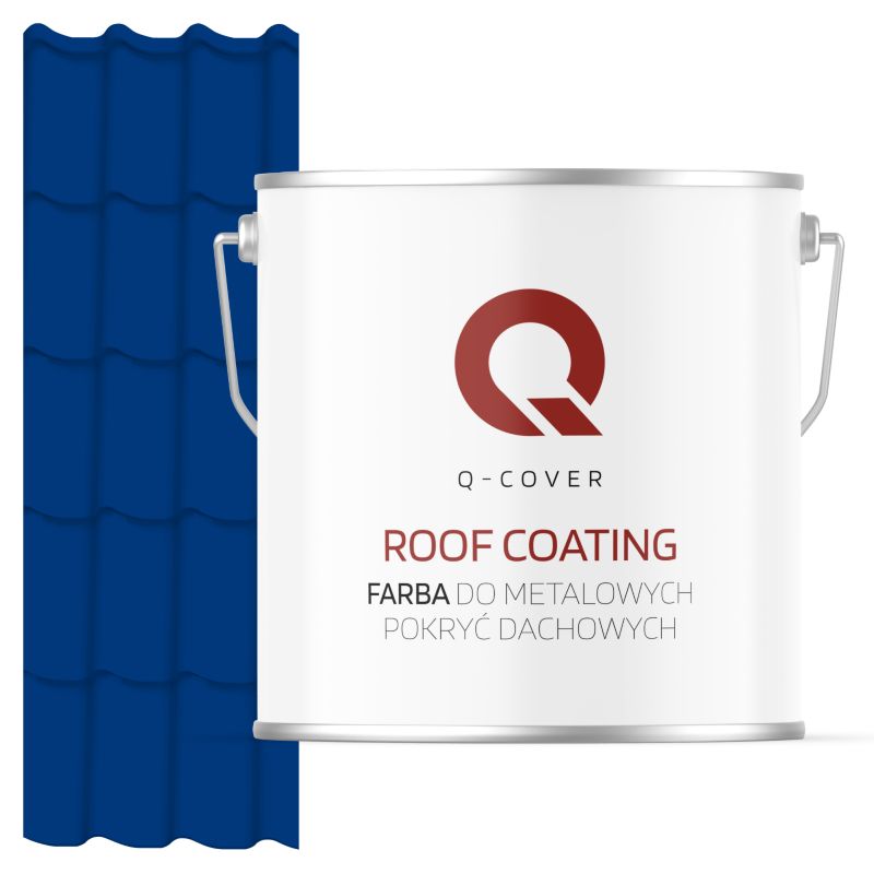 Farba do Metalowych Pokryć Dachowych Q-Cover Niebieski ultramarynowy RAL5002 Mat 5L