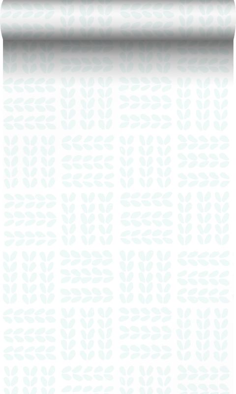 Tapeta Origin Wallcoverings liście skandynawskie białymIpopielatej miętowej zieleni 53 cm x 10.05 m - 1 rol.