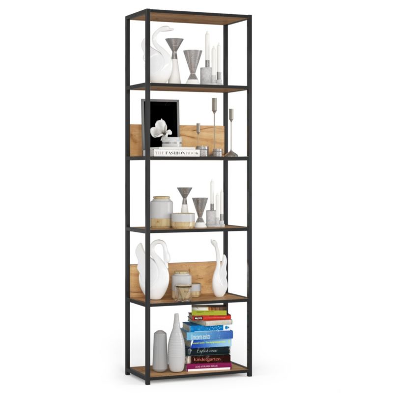 Regał industrialny AKORD metalowy Czarny Dąb Craft 60x32x192 cm 1 szt.