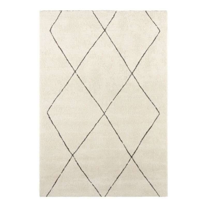 Dywan Elle Decoration do salonu 120x170cm ,kremowy pluszowy wzór boho 1 szt.