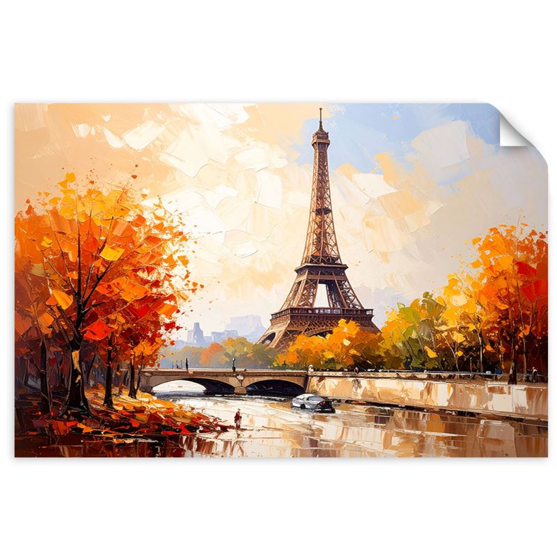 Naklejka na ścianę do salonu sypialni Feeby Wieża Eiffla Paryż Krajobraz jak malowany 100x70cm 1szt