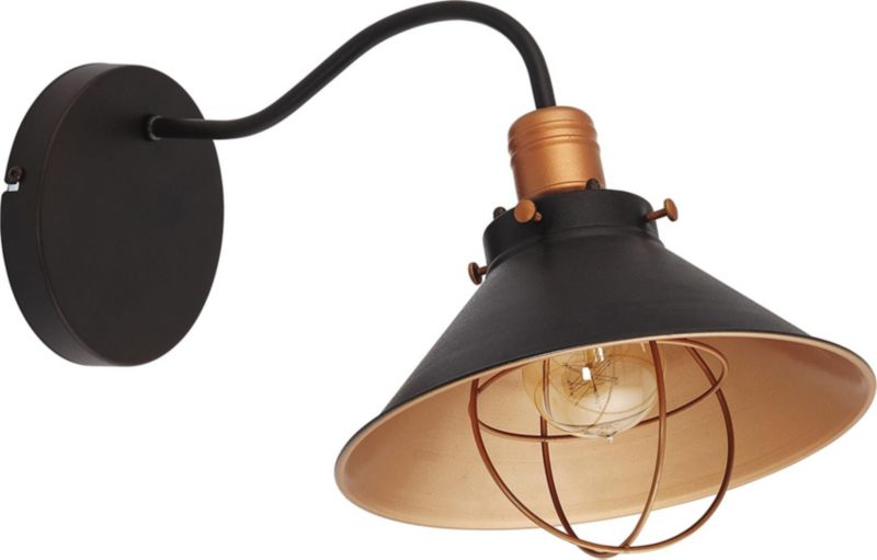 Kinkiet ścienny Nowodvorski Lighting Garret czarny-miedź 1 x E27 x 60W IP20 wym: 35 x 25 x 44 cm - 1 szt.