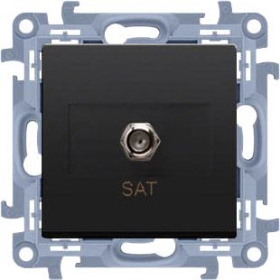 Gniazdo pojedyńcze antenowe Kontakt-Simon S10 czarne