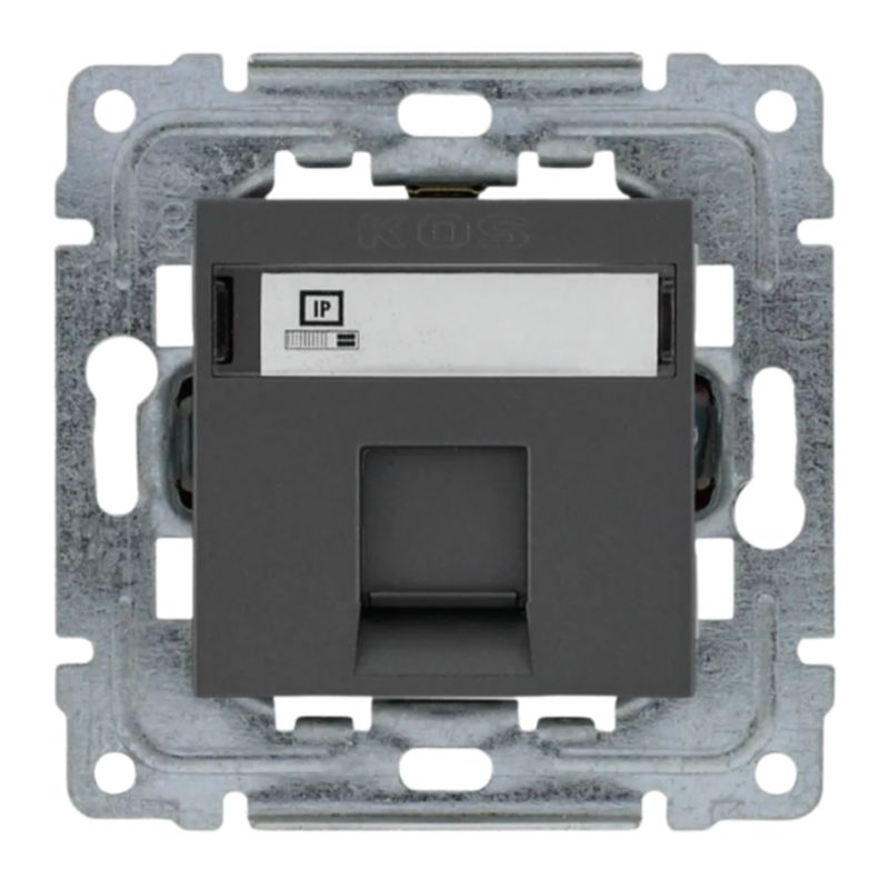 Gniazdo Komputerowe Pojedyncze RJ45 1X Kos Dante Grafit Bez Ramki 1 szt.