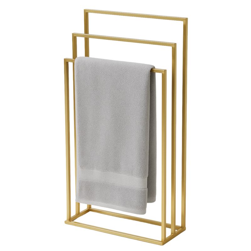 Stojak łazienkowy na ręczniki JAKPOL 3-Ramienny metalowy złoty loft 1 szt.