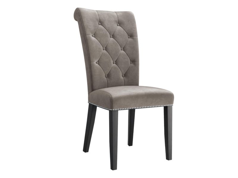 Krzesło MIRJAN 24 tapicerowane z kołatką Christina czarny/płowy beż 1 szt.