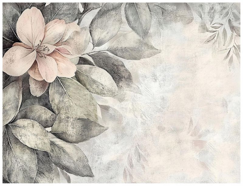 Fototapeta Na Flizelinie WALLARENA 350x250 cm Tapeta Do Sypialni Salonu Liście Beton Vintage 1 szt.