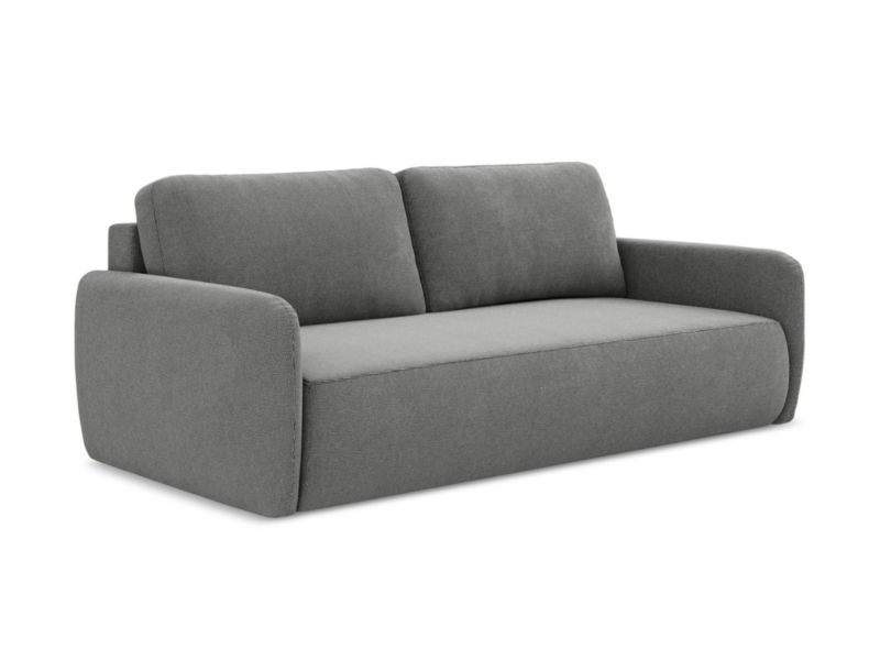 Kanapa 3-osobowa z funkcją spania LaMiaSofa CORLE z tkaniny strukturalnej 218x102 cm szary 1 szt.