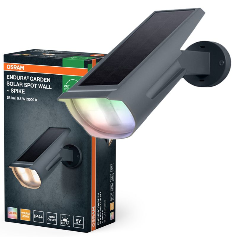 Kinkiet Solarny Osram Lampa LED z Czujnikiem Zmierzchu 0.5W 55lm 3000K IP44 1 szt.