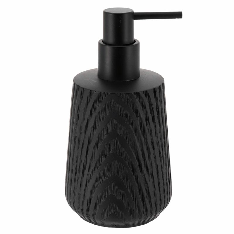 Dozownik Na Mydło Tendance Do Łazienki Czarny Imitacja Drewna 350 Ml 1 Szt.