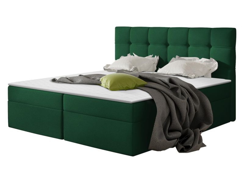 Łóżko kontynentalne MIRJAN 24 Nele 160x200 butelkowa zieleń 1 szt.