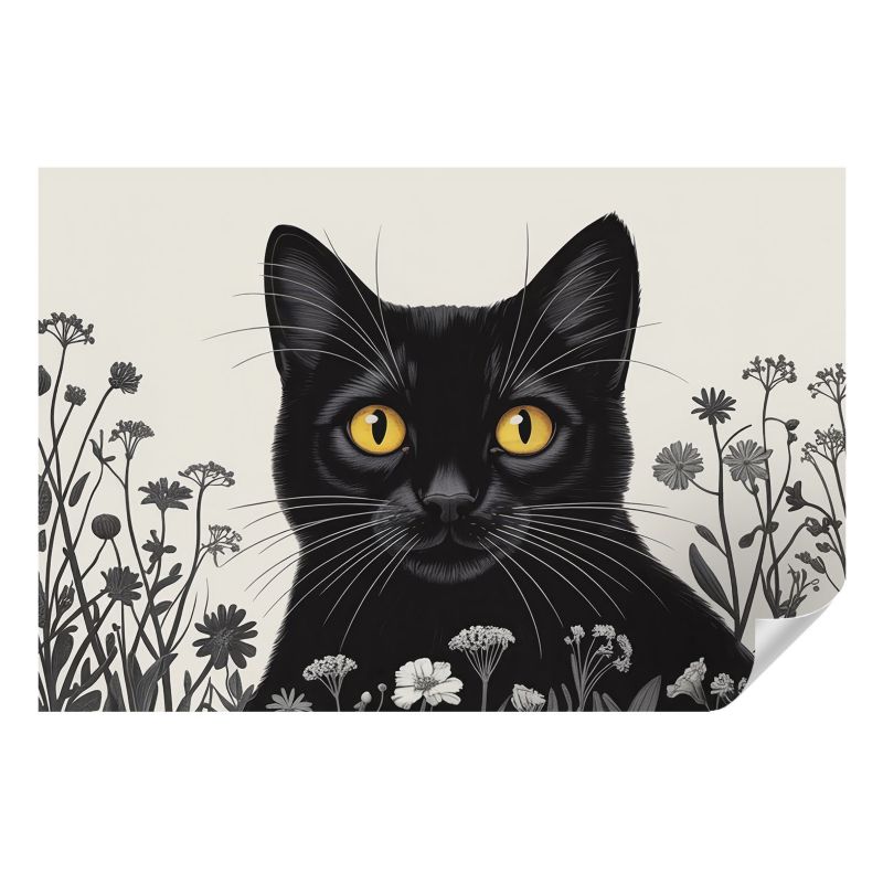 Fototapeta samoprzylepna Wallfluent 104x70 cm Kwiaty kot Dla Miłośników Kotów I Przyrody 1 szt.