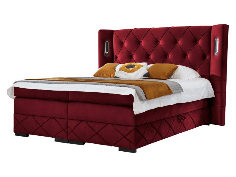 Łóżko kontynentalne MIRJAN 24 Focus Lux 180x200 buraczkowy 1 szt.