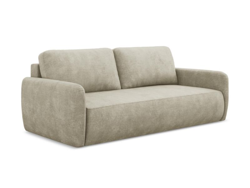 Kanapa 3-osobowa z funkcją spania LaMiaSofa CORLE z tkaniny szenilowej 218x102 cm beżowy 1 szt.