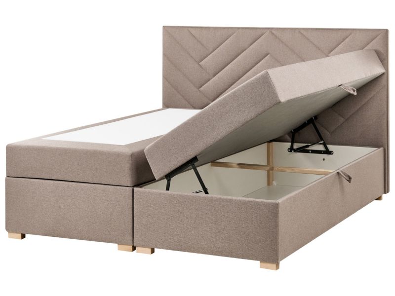Łóżko kontynentalne z pojemnikiem Esquire 160 x 200 cm Beżowoszary 1 szt.