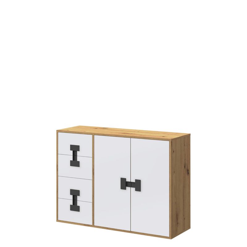 Komoda MIRJAN 24 Index 08 dąb + biały/czarny 1 szt.