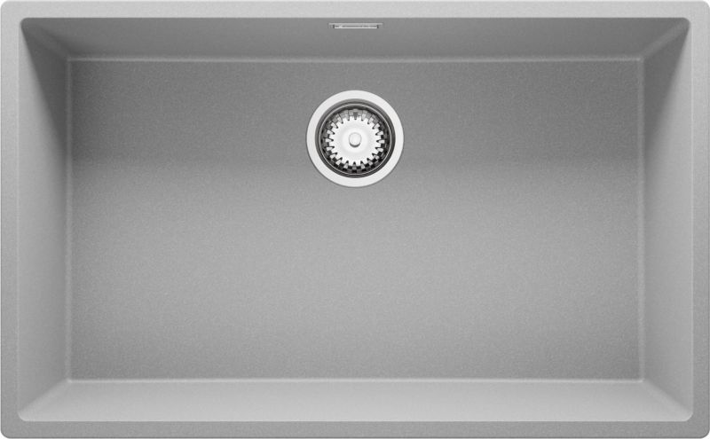 Zlewozmywak Londyn Slim PRIMAGRAN Nablatowy 76x47cm do szafki od 80cm, Szary + Syfon, S481, 1 szt.
