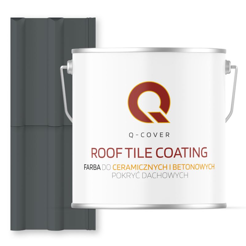 Farba do Dachów Ceramicznych i Betonowych Pokryć Dachowych Q-Cover Szary bazaltowy RAL7012 Półmat 5L