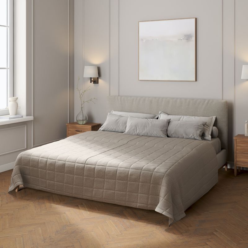 Narzuta pikowana w kratę Dekoria 260 x 210 cm grafit 1 szt.