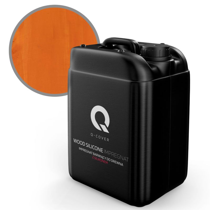 Impregnat Barwiący do Drewna z Silikonem 2w1 Q-Cover Pomarańczowy 10L