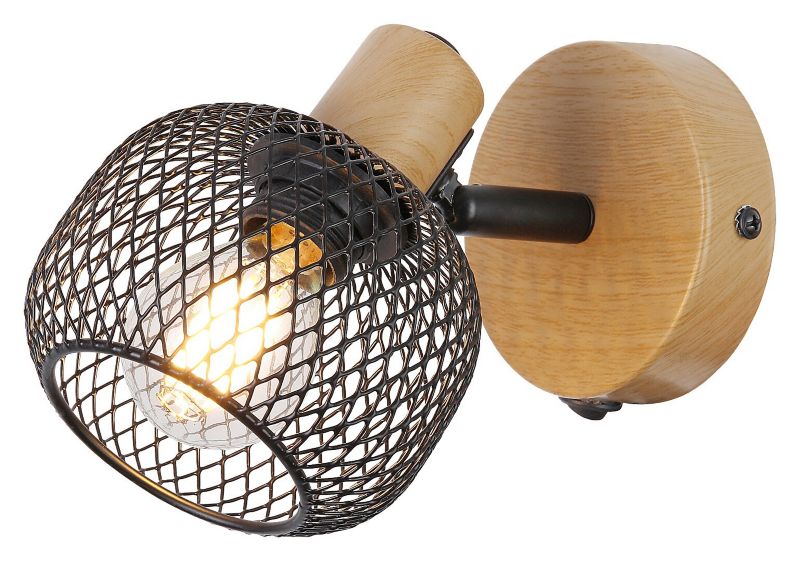 Kinkiet ścienny Rabalux Grendel buk czarny matowy z włącznikiem 1 x E14 x 40W IP20 wym: 14,5 x 10 x 15 cm - 1 szt.