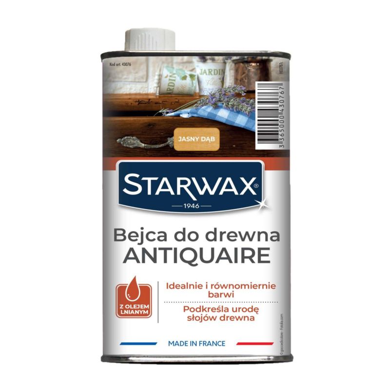 Bejca do drewna surowego Starwax dąb jasny 0,5 l