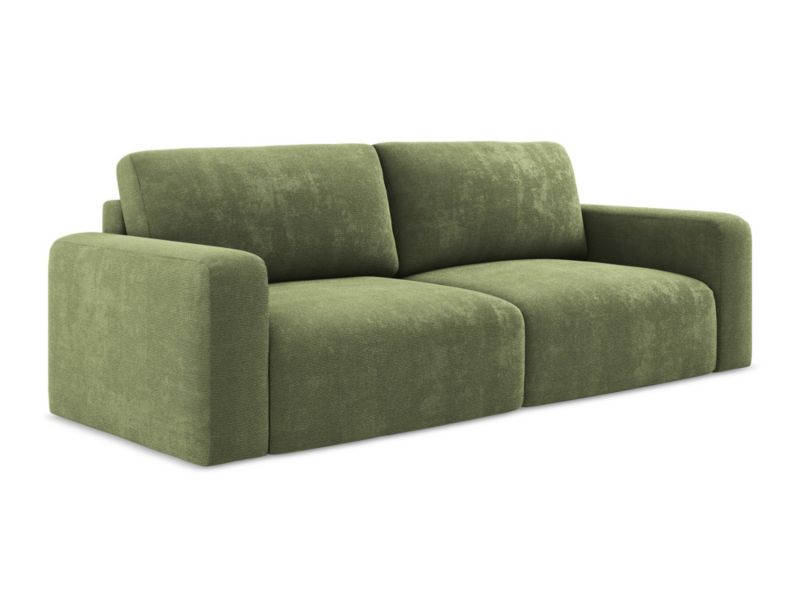 Kanapa 3-osobowa z funkcją spania LaMiaSofa OSTIA z tkaniny szenilowej 244x102 cm zielony 1 szt.