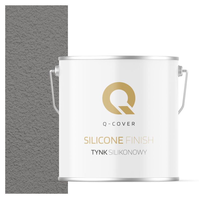 Tynk Silikonowy Elewacyjny Baranek 1.5mm Q-Cover Szary stalowy F265 7KG