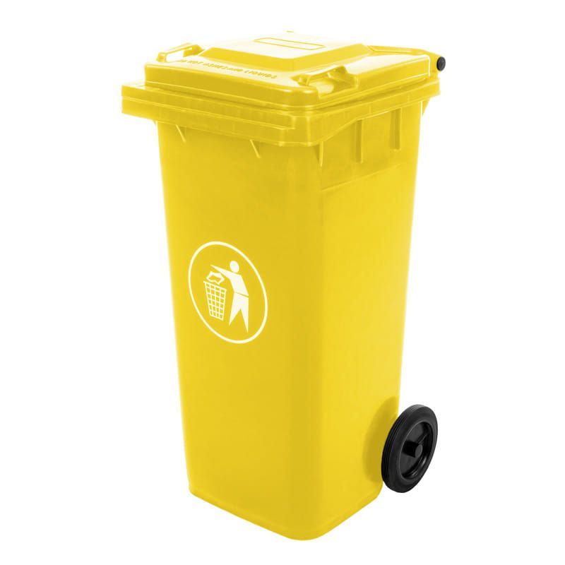 Kosz Na Śmieci Mirpol 120 L Metale i Tworzywa Sztuczne Żółty 1 szt.
